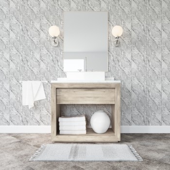 Панель ПВХ Stella Light Slim Мрамор Сантьяго 672 / 2600х250х5 (15 шт./упак)