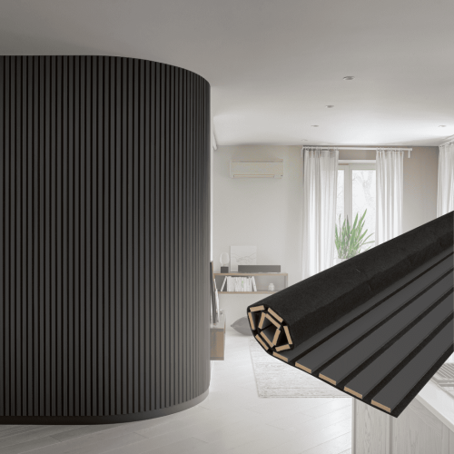 Панель стеновая акустическая МДФ Stella Comfort De Luxe Black Lead 2780х600х9 (уп.1шт.)