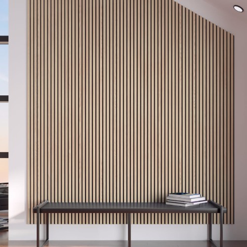 Панель стеновая акустическая МДФ Stella Comfort Light Дуб Снежный 2780х600х9 (уп.1шт.)