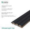 Панель Стеновая Реечная МДФ Stella Beats De Luxe Black Lead 2700x119x16 (4шт.упак.)