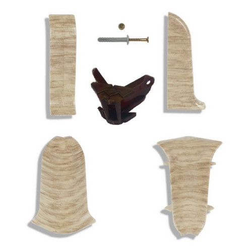 Плинтус напольный ПВХ LinePlast 58 мм Дуб античный L023