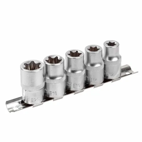 Набор головок Е-профиль 5пр. 1/2''(E12,E14,E16,E18,E20), на планке