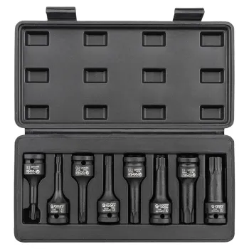Набор головок-бит TORX ударных 8пр. 1/2''(T30, Т40, Т45, Т50, Т55, Т60, Т70, 80), в кейсе
