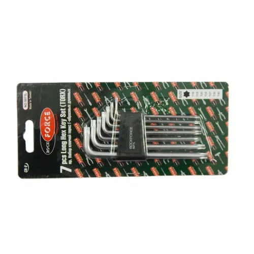Набор ключей TORX Г-образных длинных, 7пр.(Т10,Т15,Т20,Т25,Т27,Т30,Т40) в пластиковом держателе
