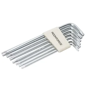 Набор ключей TORX Г-образных длинных с отверстием 7пр.(Т10Н,Т15Н,Т20Н,Т25Н,Т27Н,Т30Н,Т40Н) в пластиковом держателе