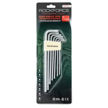 Набор ключей TORX Г-образных экстра длинных 7пр.(Т10,Т15,Т20,Т25,Т27,Т30,Т40) в пластиковом держателе