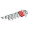 Набор ключей TORX Г-образных экстра длинных с отверстием 7пр.(Т10Н,Т15Н,Т20Н,Т25Н,Т27Н,Т30Н,Т40Н) в пластиковом держателе