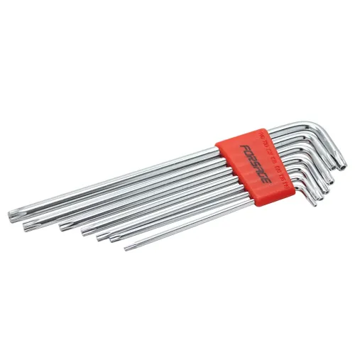Набор ключей TORX Г-образных экстра длинных с отверстием 7пр.(Т10Н,Т15Н,Т20Н,Т25Н,Т27Н,Т30Н,Т40Н) в пластиковом держателе