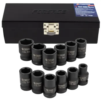 Набор головок ударных, 12пр., 1/2''6гр.(10,12,13,14,15,16,17,18,19,21,22,24мм),в метал. кейсе