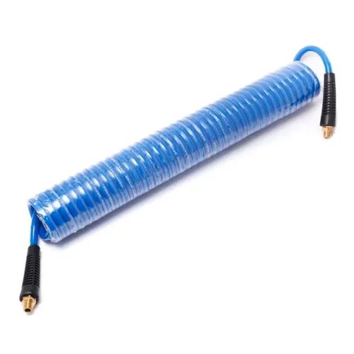 Шланг витой полиуретановый 6.5 х 10мм х 10м с резьбовыми наконечниками 1/4''(для воздуха)