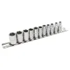 Набор головок 11пр. 1/4''6 гр.(4,5,5.5,6-13мм) на планке