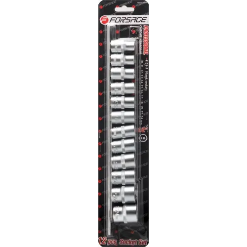 Набор головок 12пр. 1/2''6гр.(10-19,22,24мм), на планке