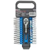 Набор головок и бит с трещоткой 28пр. 1/4''(4-14мм, Torx:T10-T30, Hex:3-6мм,SL:4,5.5,7мм, PH1,2),в пластиковом держателе