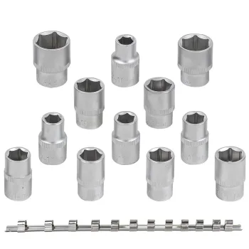 Набор головок 12пр. 1/2''6гр.(10-19,22,24мм), на планке