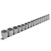 Набор головок 16пр. 1/2''6гр.(10-19,21,22,24,27,30,32мм), на планке