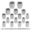 Набор головок 16пр. 1/2''6гр.(10-19,21,22,24,27,30,32мм), на планке