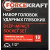 Набор головок ударных глубоких 10пр.,1/2''6гр.(10,12-15,17,19,21,22,24мм), в кейсе