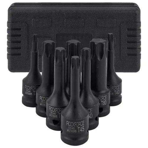 Набор головок-бит TORX ударных 1/2'', 8пр.(Т30,40,45,50,55,60,70,80),в кейсе
