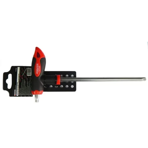 Ключ Т-образный TORX с прорезиненной рукояткой T50х200мм, на пластиковом держателе