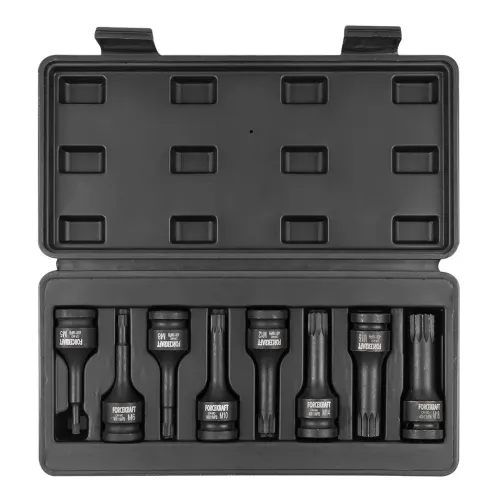 Набор головок-бит SPLINE ударных 8пр.,1/2''(M5, M6, M8, M10, M12, M14, M16, M18), в кейсе