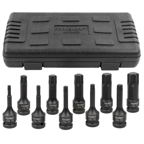 Набор головок-бит TORX ударных 10пр.,1/2''(T30, T40, T45, T50, T55, T60, T70, T80, T90, T100), в кейсе