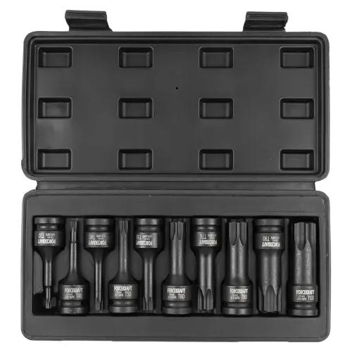 Набор головок-бит TORX ударных 10пр.,1/2''(T30, T40, T45, T50, T55, T60, T70, T80, T90, T100), в кейсе