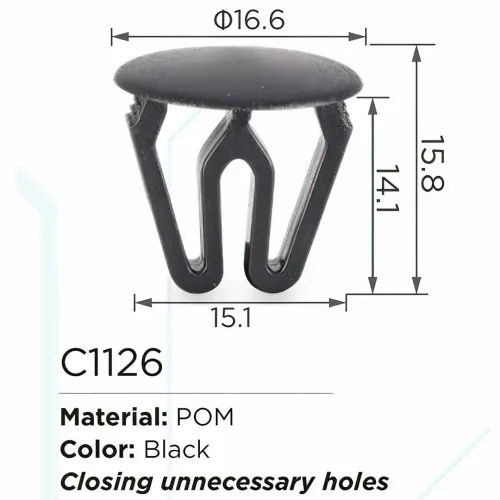 Клипса для крепления внутренней обшивки а/м европейских а/м/ Фиат пластиковая (100шт/уп.)