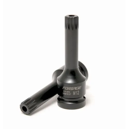Головка-бита SPLINE глубокая ударная1/2'', M12 с отверстием