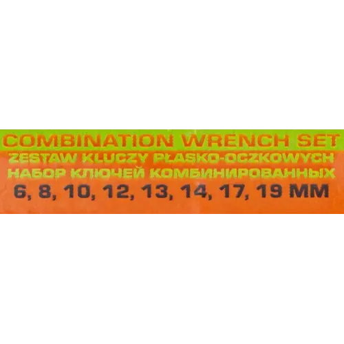 Набор ключей комбинированных 8пр. (6, 8, 10, 12, 13, 14, 17, 19мм).в пластиковом держателе