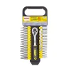 Набор головок и бит с трещоткой 28пр. 1/4''(4-13мм, Torx:T10,15,20,25,30, Hex:3-6мм,SL:4,5.5,7мм, PH1,2),в пластиковом держателе
