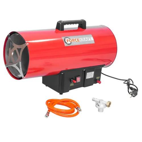 Пушка тепловая газовая(50кВт,220V,1.5 bar,расход-3.63 кг/час,пр.-ть-872м3/час,площадь обогрева-290м2,пропан/газ,защита от утечки и перегрева)