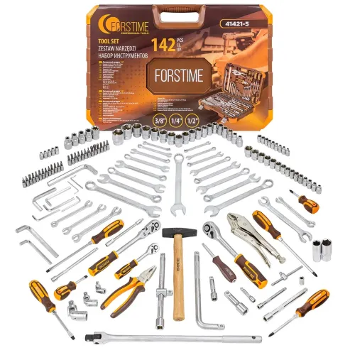 Набор инструментов 142 пр.1/4''3/8''1/2''(6-гр.)(4-32мм)