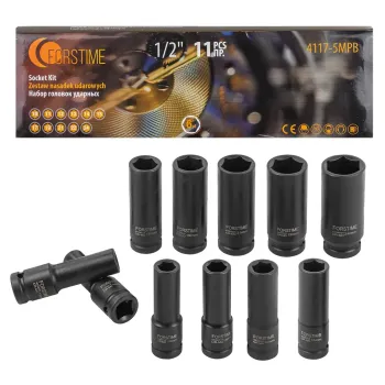 Набор головок ударных глубоких 11пр.1/2'' (6-гр.)(10-15,17,19,21,22,24),в кейсе