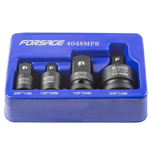 Набор адаптеров ударных 4пр(3/8''(F)x1/2''(M),1/2''(F)x3/8''(M),1/2''(F)x3/4''(M),3/4''(F)x1/2''(M)),в ложементе