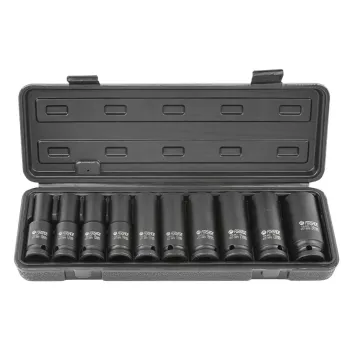 Набор головок ударных глубоких 10пр.,1/2''12гр.(10,12-15,17,19,21,22,24мм), в пластиковом кейсе