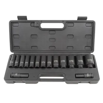 Набор головок ударных глубоких 15пр.,1/2''12гр.(10,12-17,19,21,22,24,27,30,32,36мм), в пластиковом кейсе