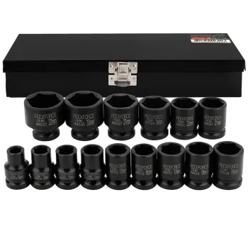 Набор головок ударных, 15пр. 1/2''6гр.(10,12,13,14,15,16,17,18,19,21,22,24,27,30,32мм),в метал. Кейсе