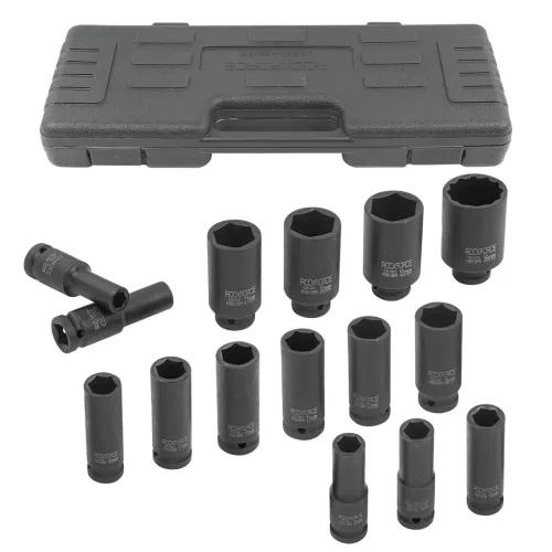 Набор головок ударных глубоких 15пр.,1/2''6гр.(10,12-17,19,21,22,24,27,30,32мм,36мм-12гр), в пластиковом кейсе