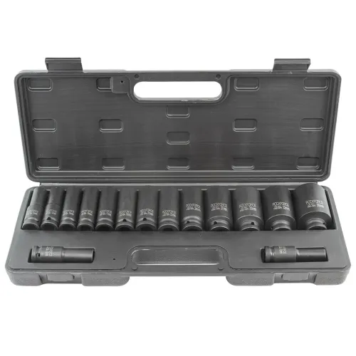 Набор головок ударных глубоких 15пр.,1/2''6гр.(10,12-17,19,21,22,24,27,30,32мм,36мм-12гр), в пластиковом кейсе