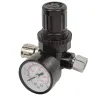 Регулятор давления воздуха 1/4''(F)x1/4''(M)+б/с поворотный(0-10bar,раб. температура 5°-60°)