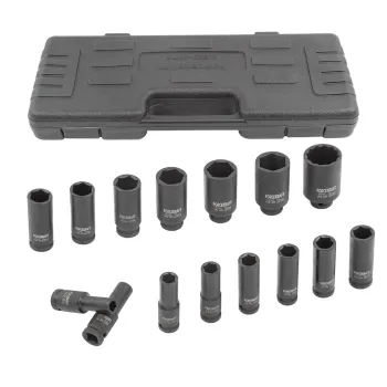 Набор головок ударных глубоких 15пр.,1/2''6гр.(10,12-17,19,21,22,24,27,30,32мм,36мм-12гр), в пластиковом кейсе