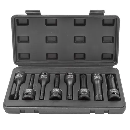 Набор головок-бит SPLINE ударных 8пр.,1/2''(M5, M6, M8, M10, M12, M14, M16, M18), в кейсе