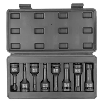 Набор головок-бит SPLINE ударных 8пр.,1/2''(M5, M6, M8, M10, M12, M14, M16, M18), в кейсе