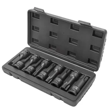 Набор головок-бит TORX ударных 10пр.,1/2''(T30, T40, T45, T50, T55, T60, T70, T80, T90, T100), в кейсе