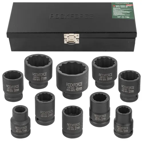 Набор головок ударных 3/4''10пр. (12гр.) (17,19,22,24,27,30,32,36,41,46мм)