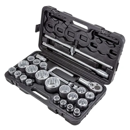 Набор инструментов ударных 26пр, 3/4''1''(12гр.)(17,19,21,22,24,27,30,32,33,34,35,36,36-6гр,38,41,46,50мм,1'':55,60,65мм),в кейсе