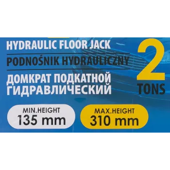 Домкрат подкатной гидравлический 2т (h min 135мм, h max 320мм)