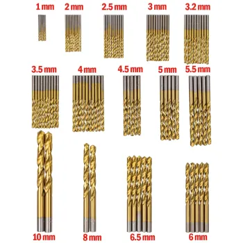 Набор сверл по металлу,100пр.(1,2,2.5,3,3.2,3.5,4-по 10шт,4.5,5,5.5,6,6.5-по 5шт,8,10-по 2шт)в кейсе
