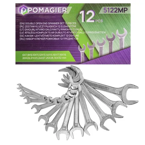 Набор рожковых ключей Помощник POMAGIER 6–32 мм, 12 предметов