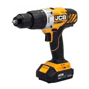 Дрель-шуруповерт аккумуляторная (JCB-18CD-B-E) 18V, max 45Nm в комплекте с зарядным устройством (JCB-18VFC-E) 2.4A и батареей аккум(JCB-20LI-E) 2.0AH